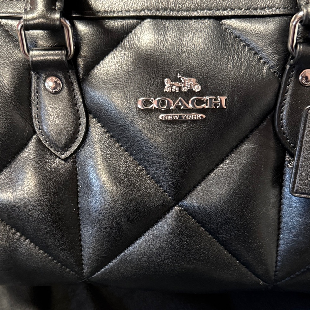 Coach Black Quilted Satchel - Picture 2 of 7